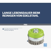 Bosch Accessories Topfbürste, Edelstahl, gezopfter Draht, 100 mm, 0,35 mm, 8500 U/ min, M14 2608622105 1St. Bosch Accessories Topfbürste, Edelstahl, gezopfter Draht, 100 mm, 0,35 mm, 8500 U/ min, M14 2608622105 1St.
