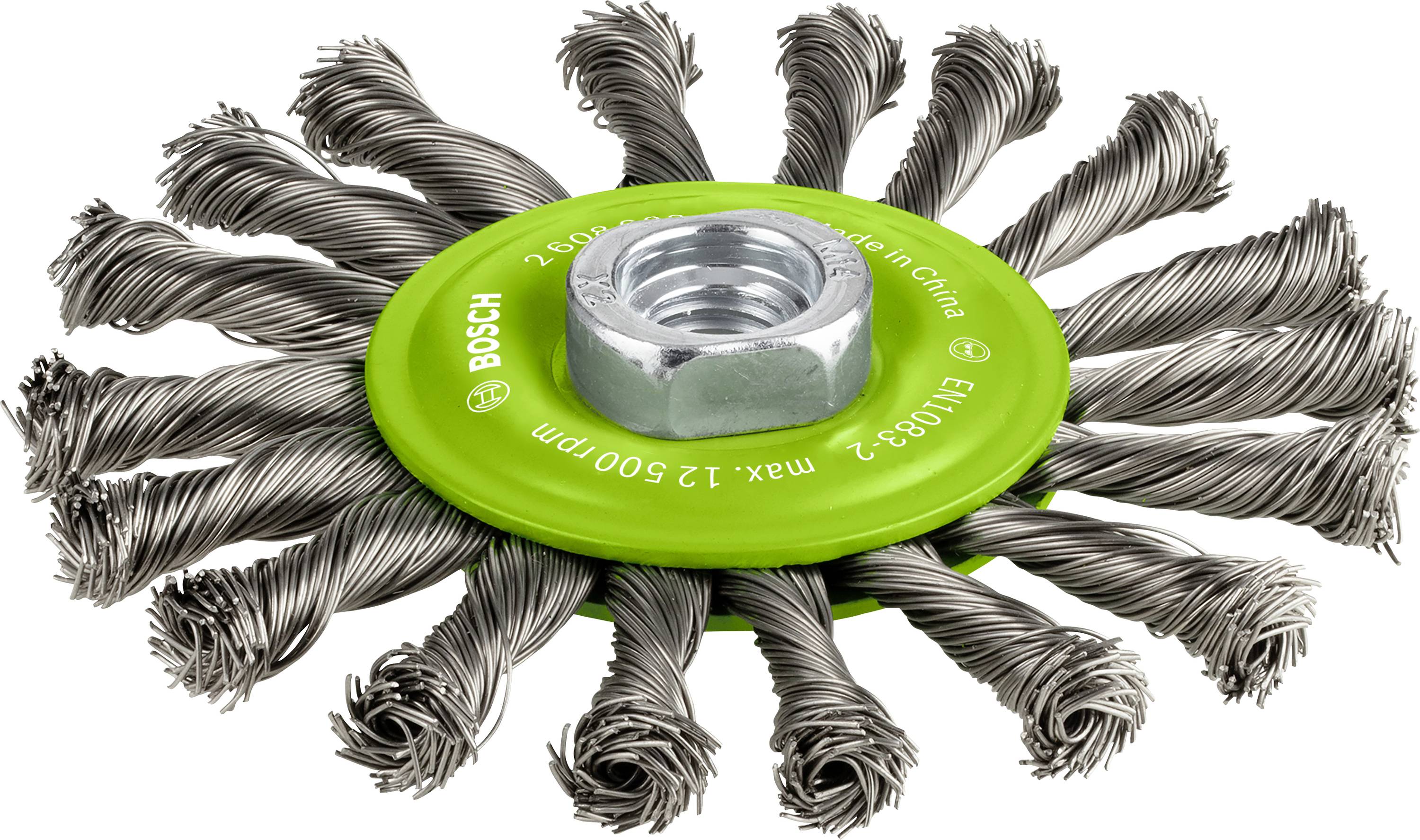 Bosch Accessories Scheibenbürste, gezopft, rostfrei, 115 mm, 0,5 mm, 12500 U/ min, M14 2608622106 1St.