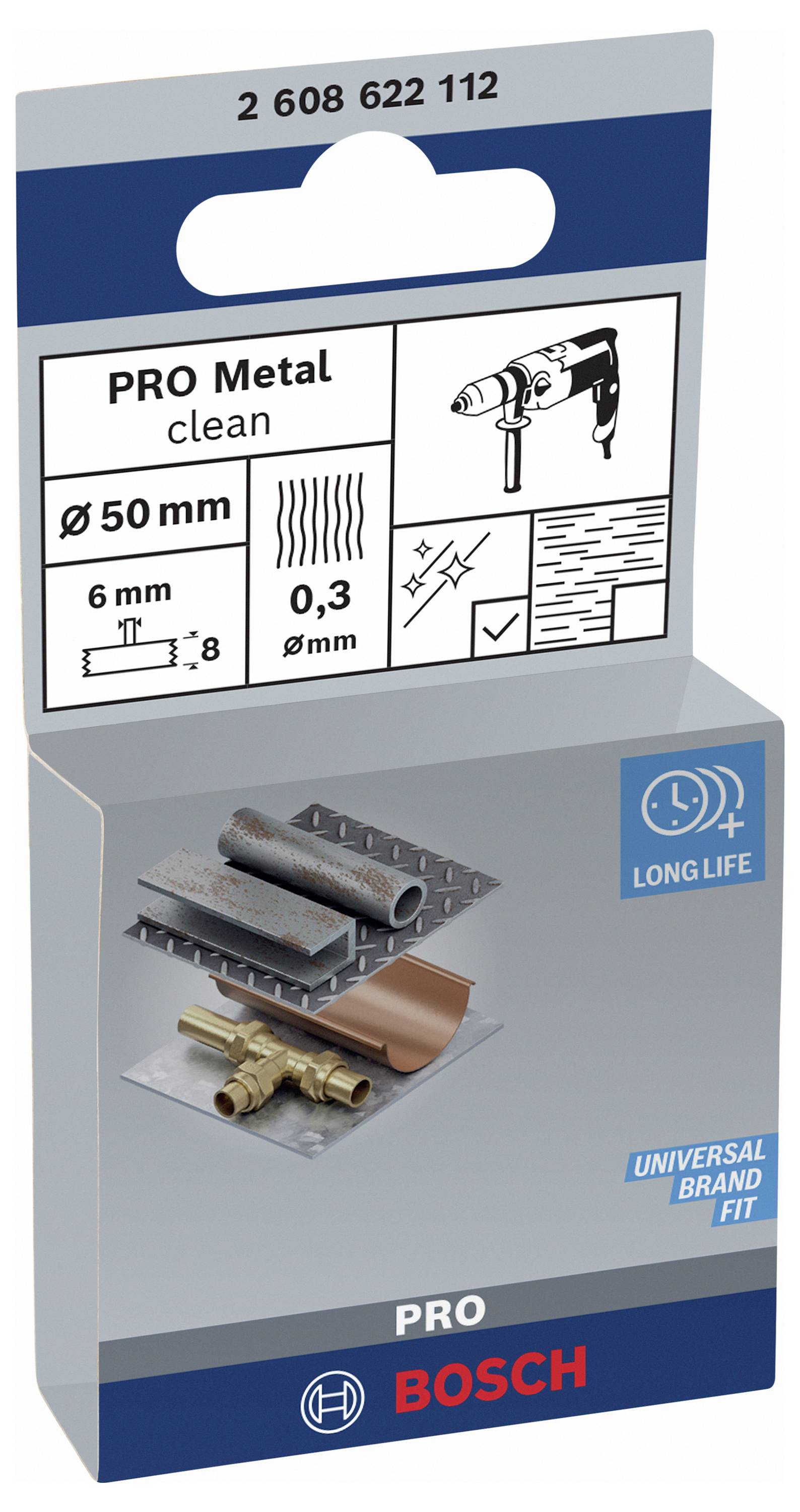 Bosch Accessories Scheibenbürste, gewellt, 50 mm, 0,3 mm, 8 mm, 4500 U/min Schaft-Ø 6 mm 2608622112 1 St.