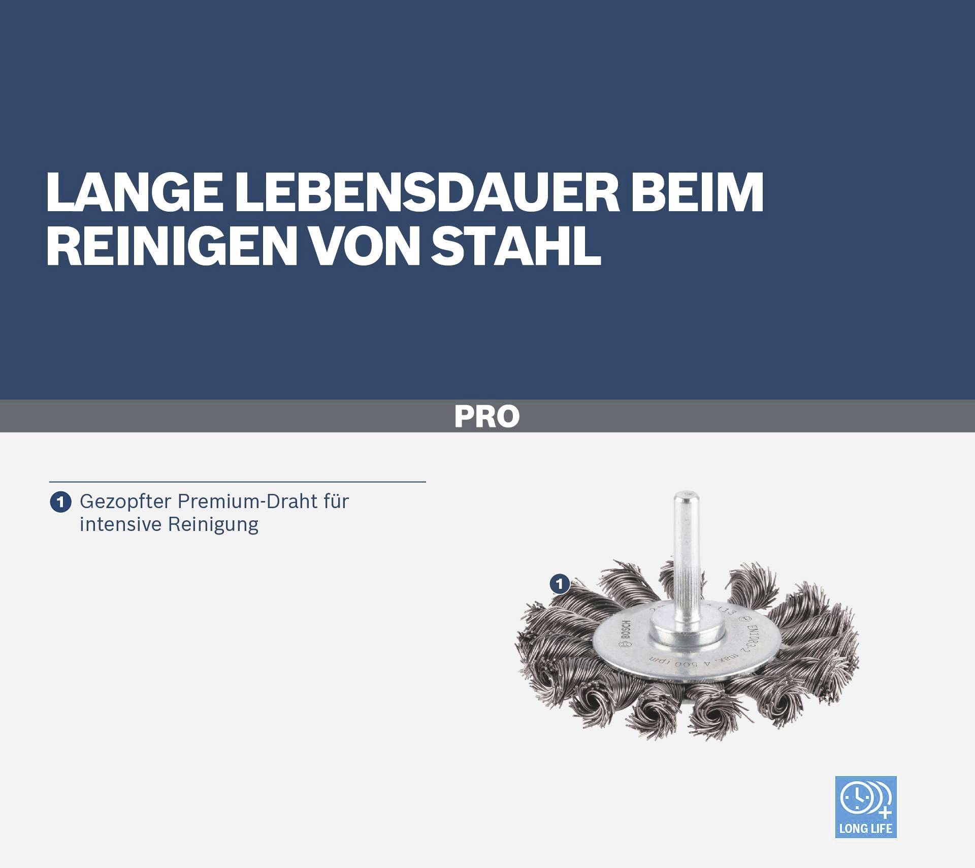 Bosch Accessories Scheibenbürste, gezopft, 75 mm, 0,5 mm, 13 mm, 4500 U/ min Schaft-Ø 6 mm 2608622113 1 St.
