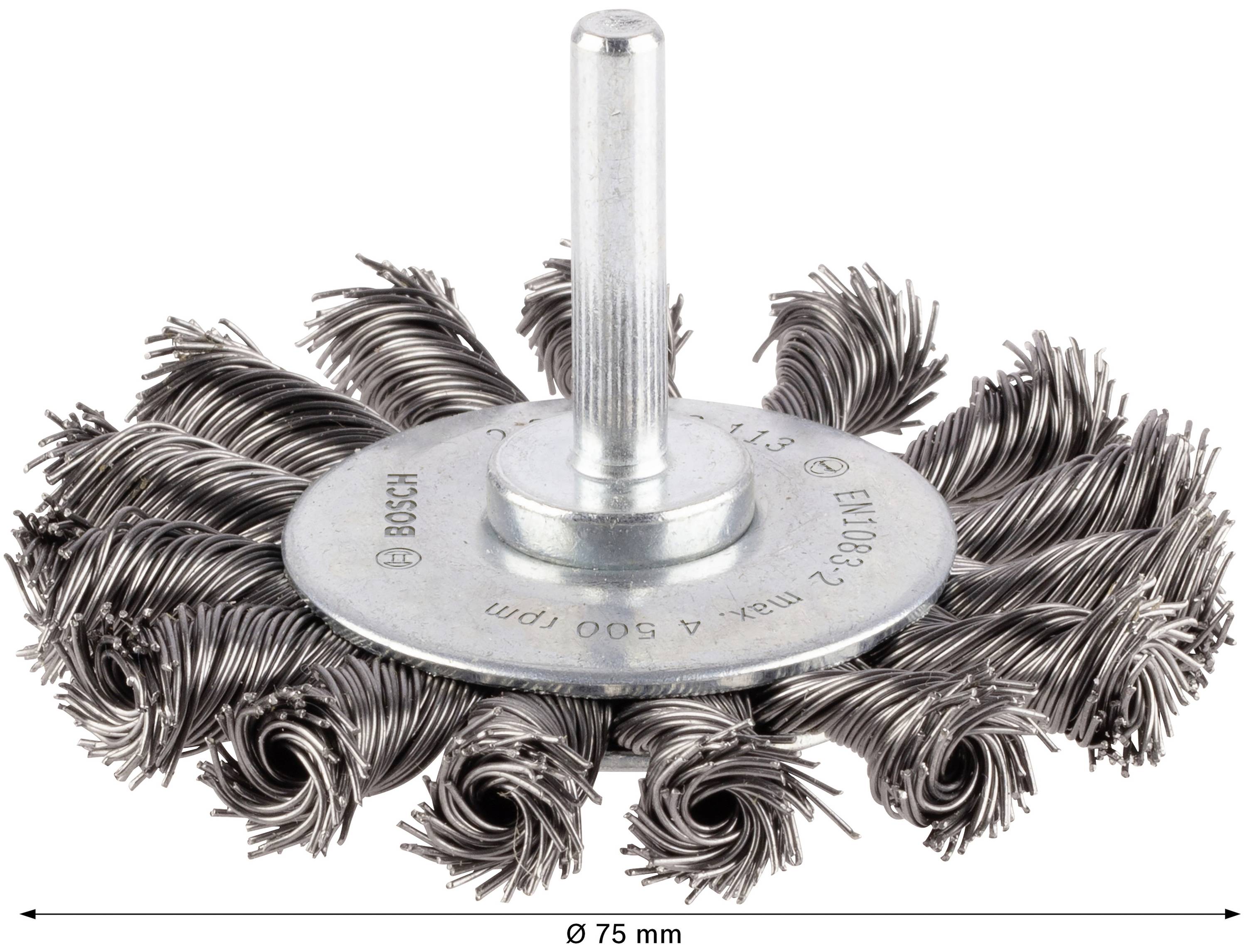 Bosch Accessories Scheibenbürste, gezopft, 75 mm, 0,5 mm, 13 mm, 4500 U/ min Schaft-Ø 6 mm 2608622113 1 St.