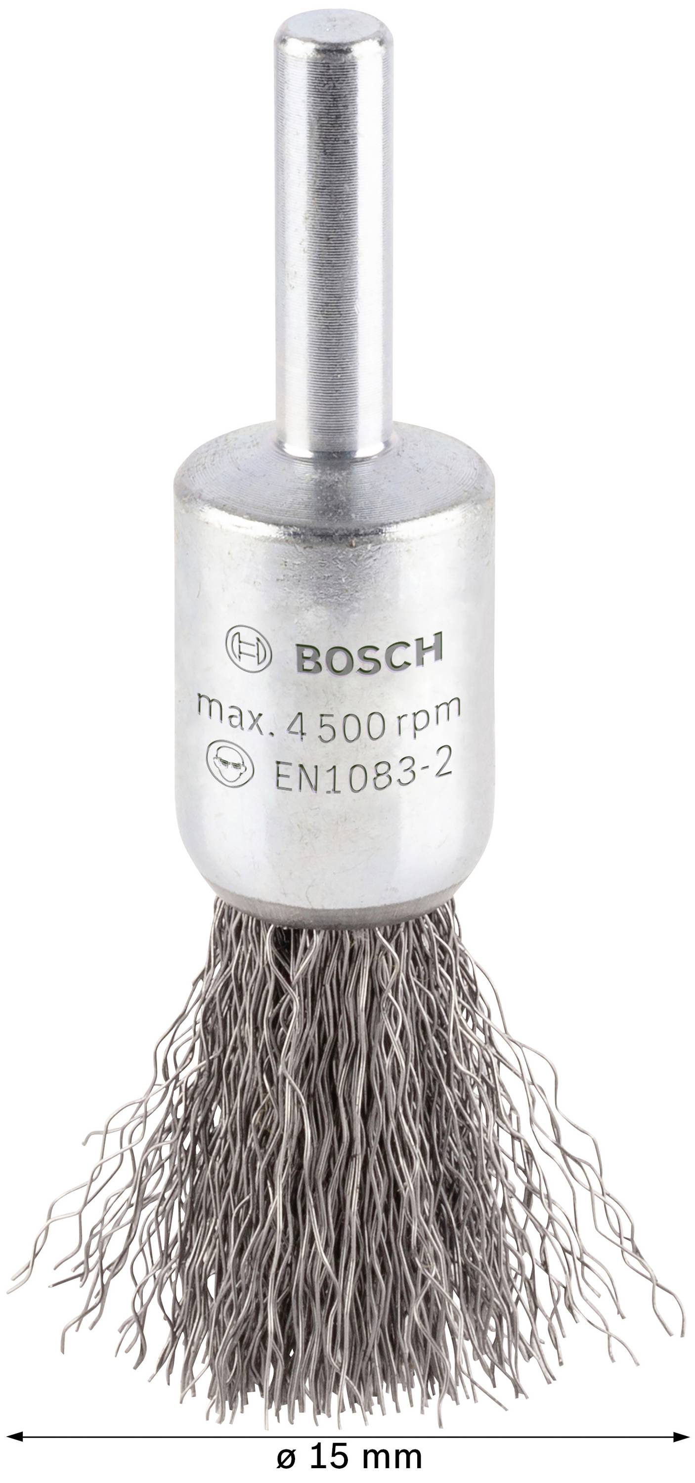 Bosch Accessories Pinselbürste, gewellt, 0,2 mm, 15 mm, 4500 U/ min Schaft-Ø 6mm 2608622114 1St.
