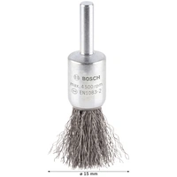 Bosch Accessories Pinselbürste, gewellt, 0,2 mm, 15 mm, 4500 U/ min Schaft-Ø 6mm 2608622114 1St. Bosch Accessories Pinselbürste, gewellt, 0,2 mm, 15 mm, 4500 U/ min Schaft-Ø 6mm 2608622114 1St.