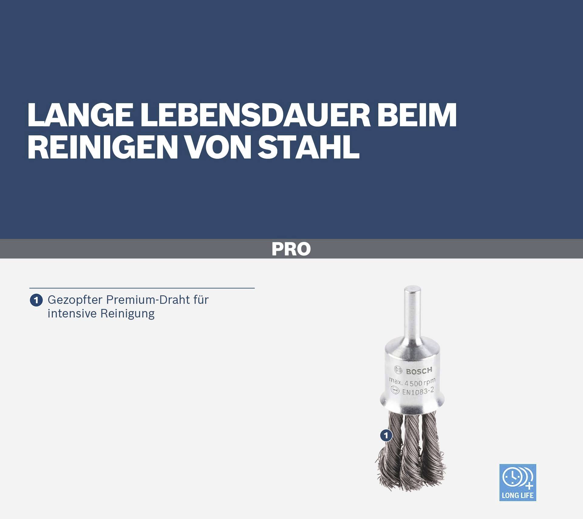 Bosch Accessories Pinselbürste, gezopft, 0,35 mm, 19 mm, 4500 U/ min Schaft-Ø 6mm 2608622116 1St.