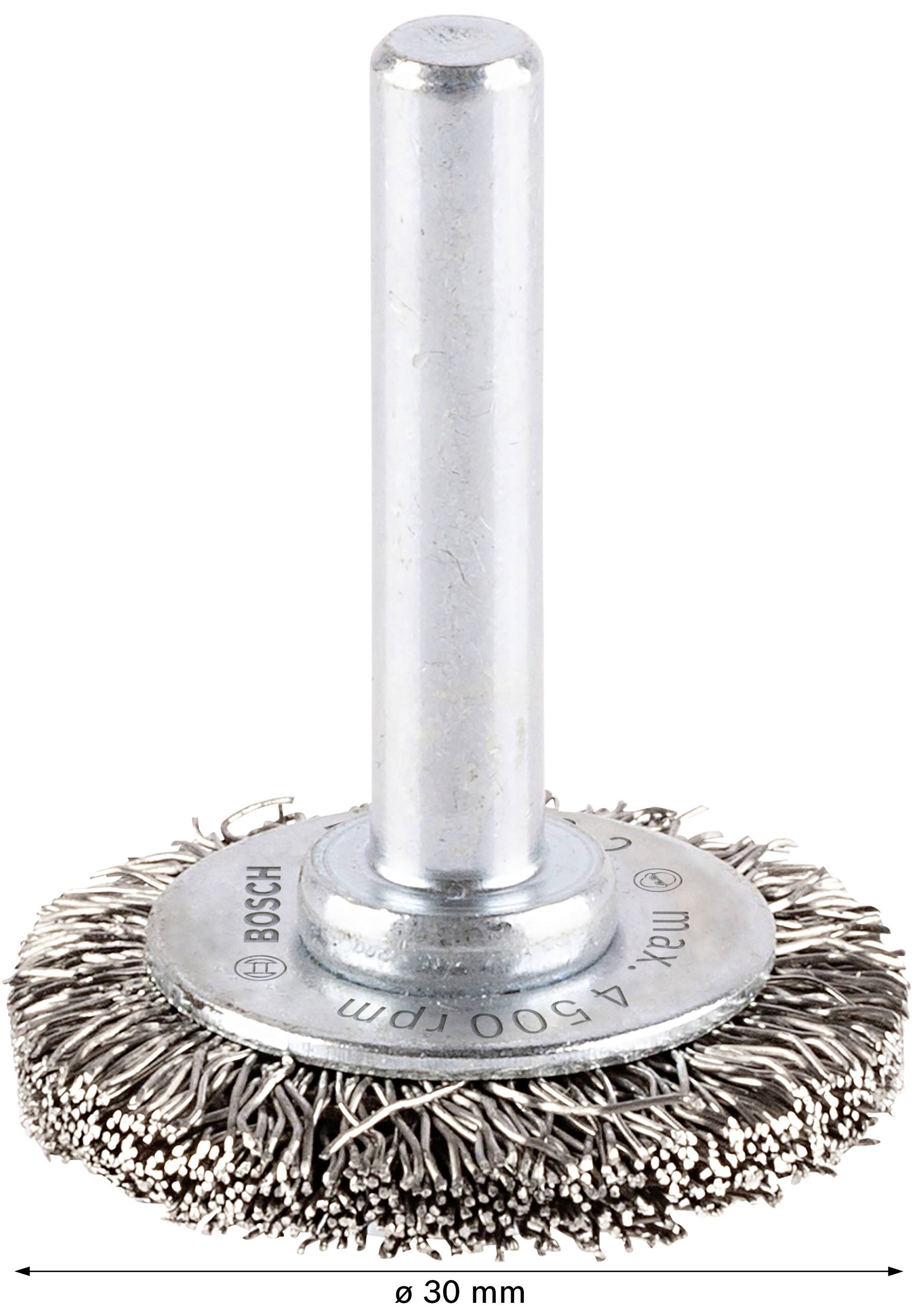 Bosch Accessories Scheibenbürste, gewellt, rostfrei, 30 mm, 0,3 mm, 6 mm, 4500 U/ min Schaft-Ø 6 mm 2608622119 1 St.