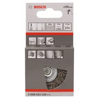 Bosch Accessories Scheibenbürste, gewellt, rostfrei, 50 mm, 0,2 mm, 15 mm, 4500 U/ min Schaft-Ø 6mm 2608622120 1St. Bosch Accessories Scheibenbürste, gewellt, rostfrei, 50 mm, 0,2 mm, 15 mm, 4500 U/ min Schaft-Ø 6mm 2608622120 1St.
