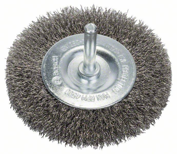 Bosch Accessories Scheibenbürste, gewellt, rostfrei, 80 mm, 0,2 mm, 4 mm, 4500 U/ min Schaft-Ø 6 mm