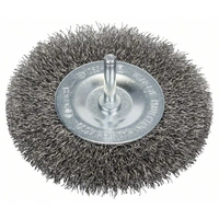 Bosch Accessories Scheibenbürste, gewellt, rostfrei, 100 mm, 0,3 mm, 10 mm, 4500 U/ min Schaft-Ø 6 mm 2608622124 1 St. Bosch Accessories Scheibenbürste, gewellt, rostfrei, 100 mm, 0,3 mm, 10 mm, 4500 U/ min Schaft-Ø 6 mm 2608622124 1 St.