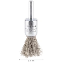 Bosch Accessories Pinselbürste, gewellt, rostfrei, 0,2 mm, 15 mm, 4500 U/ min Schaft-Ø 6mm 2608622126 1St. Bosch Accessories Pinselbürste, gewellt, rostfrei, 0,2 mm, 15 mm, 4500 U/ min Schaft-Ø 6mm 2608622126 1St.