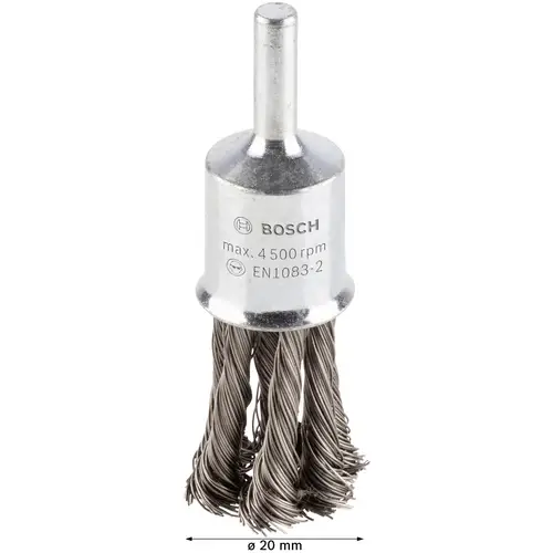 Bosch Accessories Pinselbürste, gezopft, rostfrei, 0,35 mm, 19 mm, 4500 U/ min 2608622129 1St. Bosch Accessories Pinselbürste, gezopft, rostfrei, 0,35 mm, 19 mm, 4500 U/ min 2608622129 1St.
