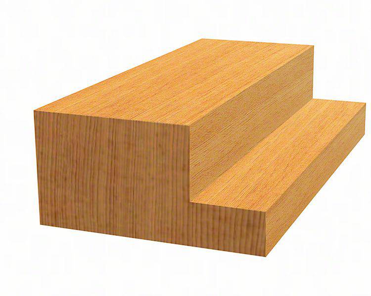 Holzstück in Treppenform, das zwei unterschiedliche Höhenstufen zeigt. Ideal für Modellbau oder Architekturbeispiele.