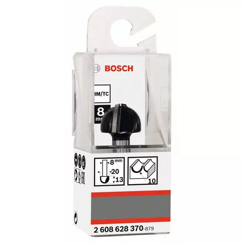 Bosch Accessories 2608628370 Hohlkehlfräser Hartmetall Länge 46mm Produktabmessung, Ø 20mm Schaftdurchmesser 8mm Bosch Accessories 2608628370 Hohlkehlfräser Hartmetall Länge 46mm Produktabmessung, Ø 20mm Schaftdurchmesser 8mm