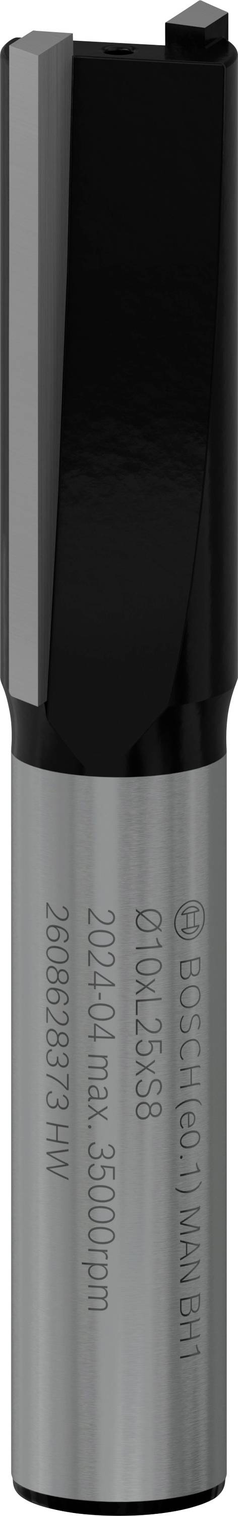 Ein zylindrischer Fräser aus Metall, mit scharfer Schneide zum Präzisionsbohren, vertikal positioniert.