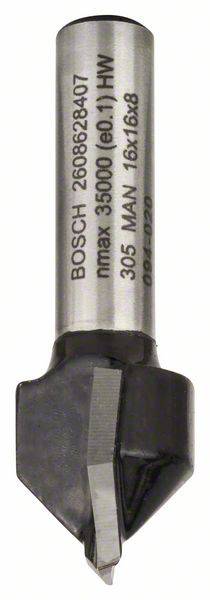 'Bosch 2608628407' Bohrer mit rmax 35000 (e0.1) HW auf Schaft. Größe: 16x16x8, 305 MAN. Schwarz-silbernes Design.