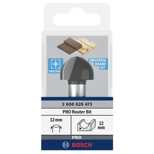 Bosch Accessories 2608628473 Hohlkehlfräser Länge 57 mm Produktabmessung, Ø 24 mm Schaftdurchmesser 12 mm Bosch Accessories 2608628473 Hohlkehlfräser Länge 57 mm Produktabmessung, Ø 24 mm Schaftdurchmesser 12 mm