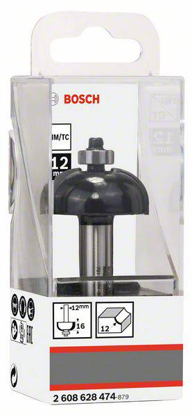 Bosch Fräser, HM/TC, Ø 12 mm, für Holzbearbeitung, in Kunststoffverpackung, Produktnummer 2 608 628 474-879.
