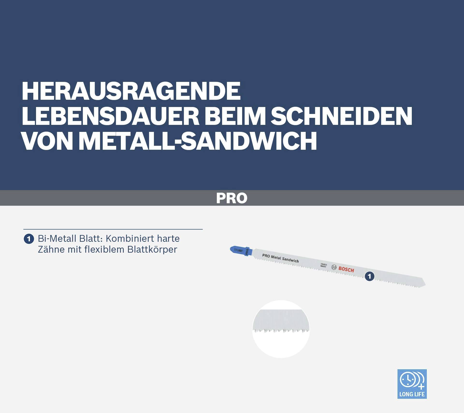 Bosch Accessories 2608636335 Stichsägeblatt T 718 BF Metal-Sandwich, 3er-Pack 3St.