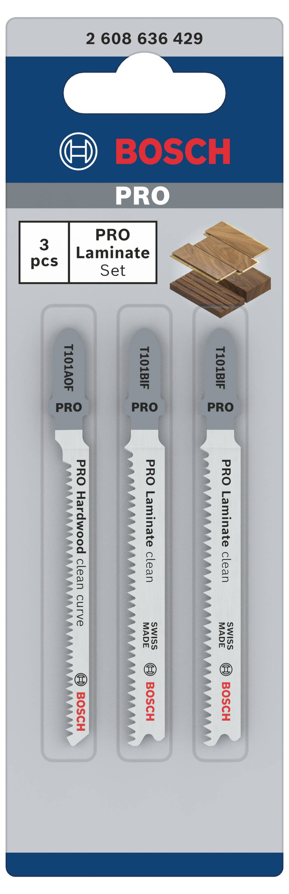 Bosch Accessories 2608636429 Stichsägeblatt-Set Special for Laminate, 3-teilig, Einnockenschaft 2St.