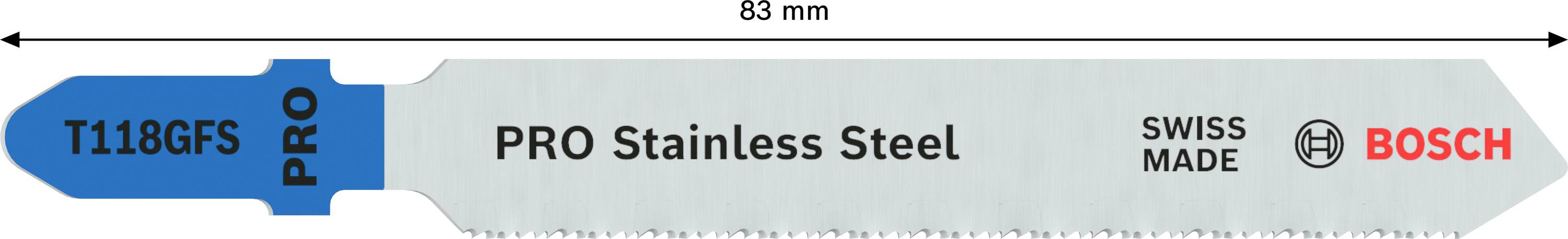 Bosch Accessories 2608636496 Stichsägeblatt T 118 GFS Basic for Stainless Steel, 5er-Pack 5St.
