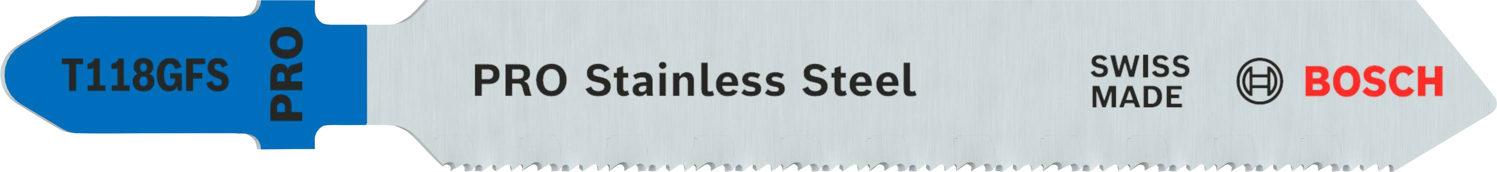 Bosch Accessories 2608636496 Stichsägeblatt T 118 GFS Basic for Stainless Steel, 5er-Pack 5St.