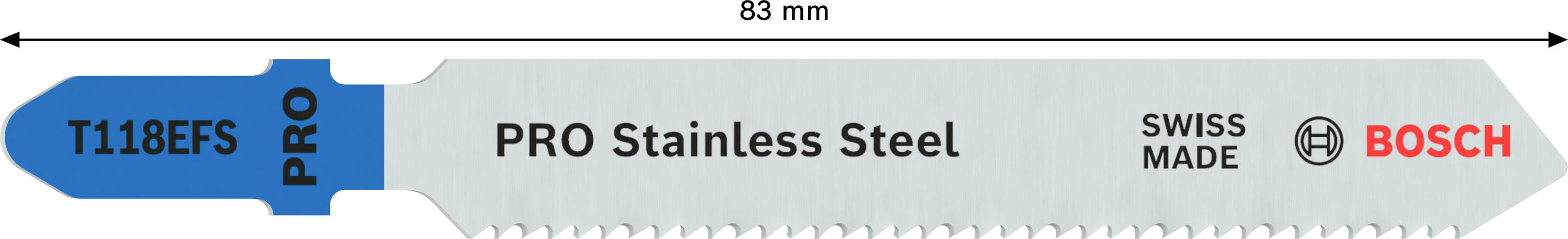 Bosch Accessories 2608636497 Stichsägeblatt T 118 EFS Basic for Stainless Steel, 5er-Pack 5St.