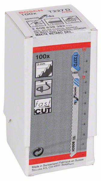 Bosch Accessories 2608638382 Stichsägeblatt T 227 D Special for Alu, 100er-Pack 100St.