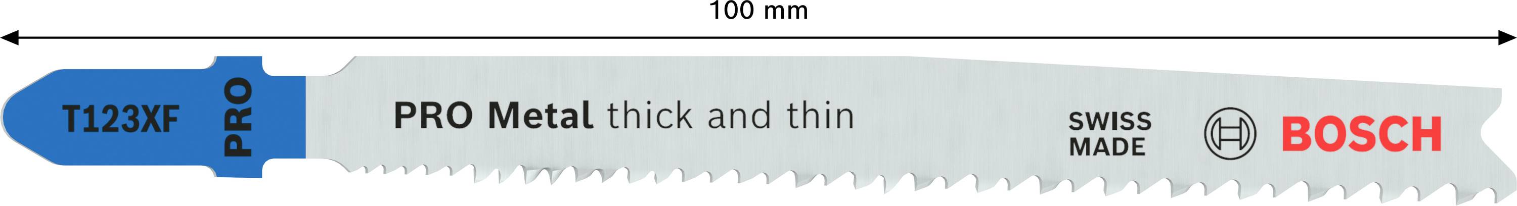 Bosch Accessories 2608638700 Stichsägeblatt T 123 XF Progressor for Metal, 100er-Pack 100St.