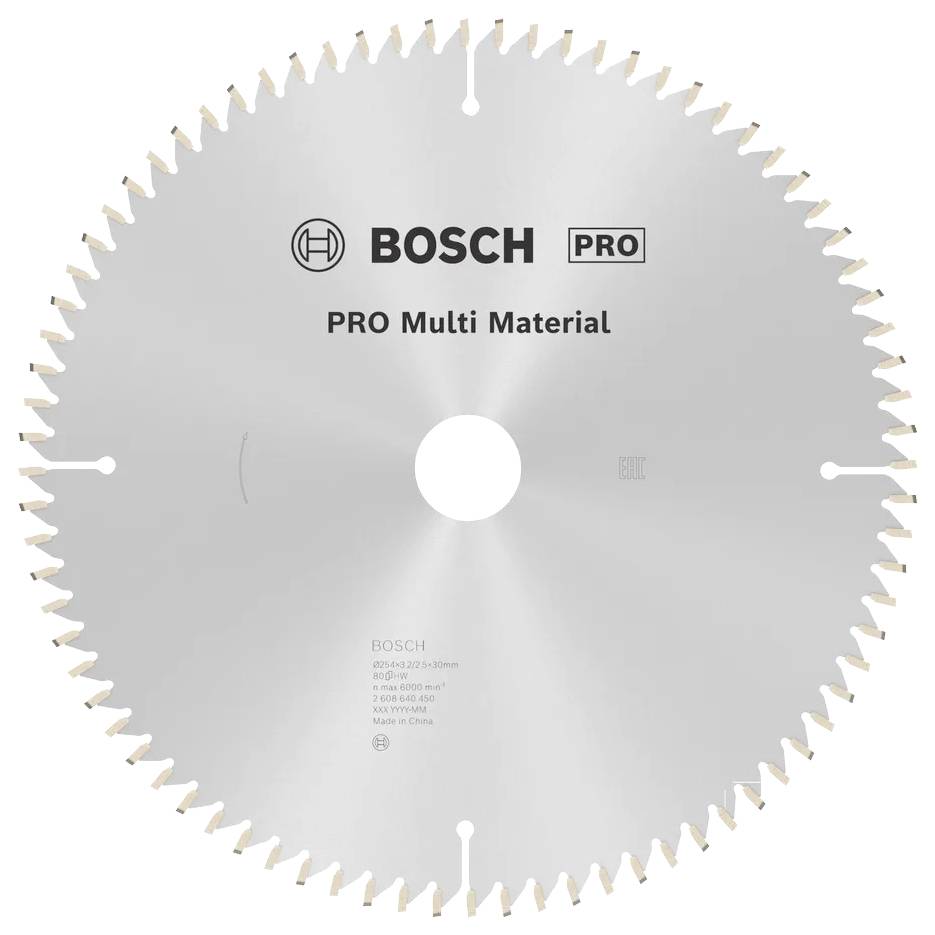 Bosch Accessories Multi Material 2608640450 Hartmetall Kreissägeblatt 254 x 30 x 3.2mm Zähneanzahl: 80 1St.
