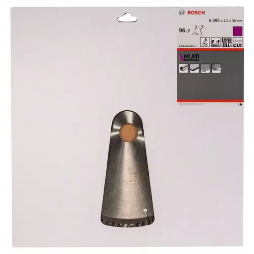 Bosch Accessories Multi Material 2608640453 Hartmetall Kreissägeblatt 305 x 30 x 3.2 mm Zähneanzahl: 96 1 St. Bosch Accessories Multi Material 2608640453 Hartmetall Kreissägeblatt 305 x 30 x 3.2 mm Zähneanzahl: 96 1 St.
