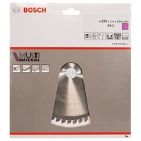 Bosch Accessories Multi Material 2608640508 Hartmetall Kreissägeblatt 190 x 20 x 2.4mm Zähneanzahl: 54 1St. Bosch Accessories Multi Material 2608640508 Hartmetall Kreissägeblatt 190 x 20 x 2.4mm Zähneanzahl: 54 1St.
