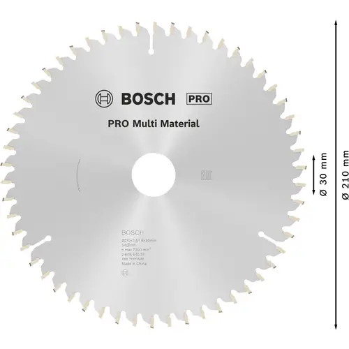 Bosch Accessories Multi Material 2608640511 Hartmetall Kreissägeblatt 210 x 30 x 2.4mm Zähneanzahl: 54 1St. Bosch Accessories Multi Material 2608640511 Hartmetall Kreissägeblatt 210 x 30 x 2.4mm Zähneanzahl: 54 1St.