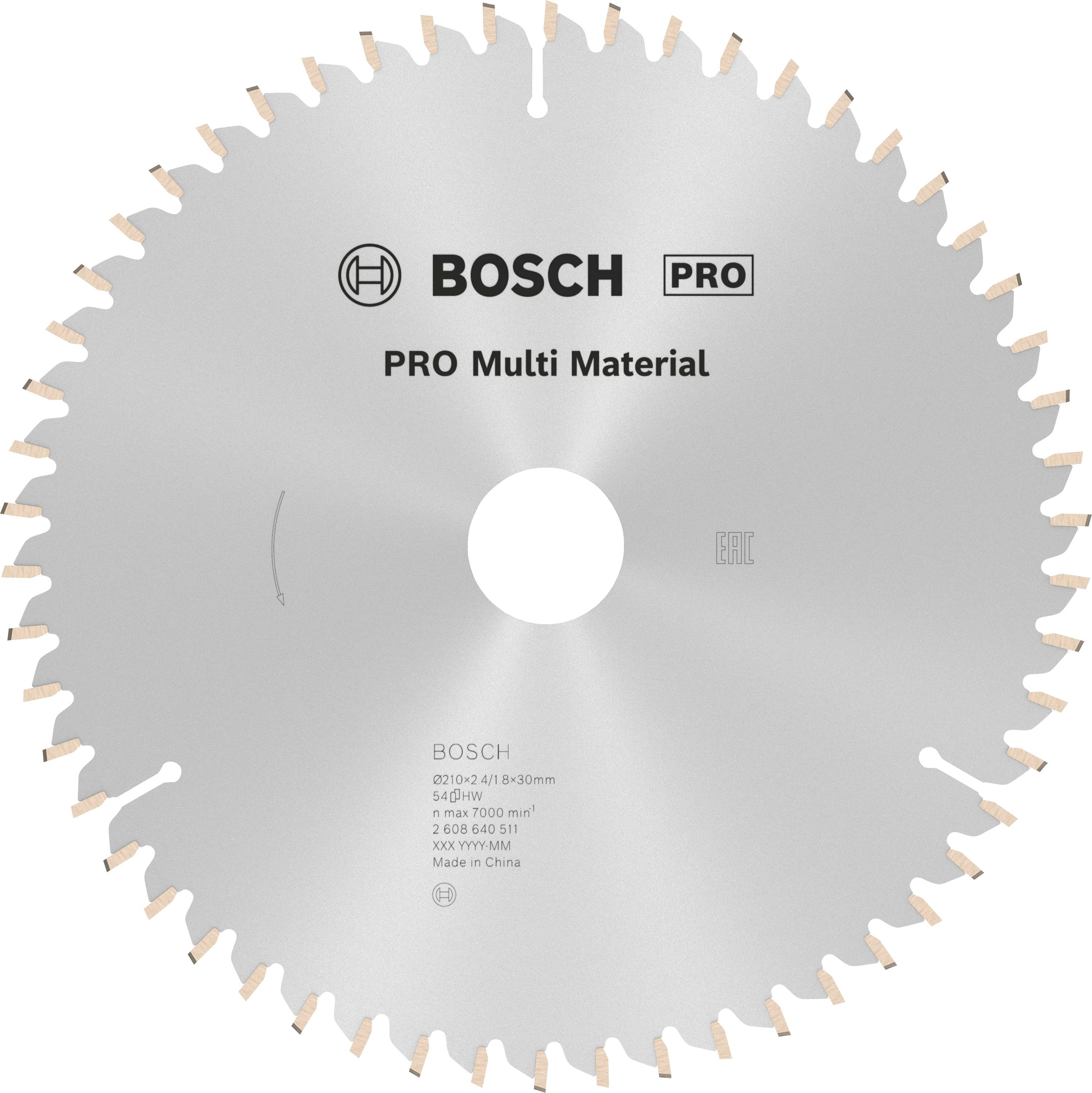Sägeblatt von Bosch für PRO Multi Material, Durchmesser 230 mm, 30 Zähne, geeignet für verschiedene Materialien, hergestellt in China.