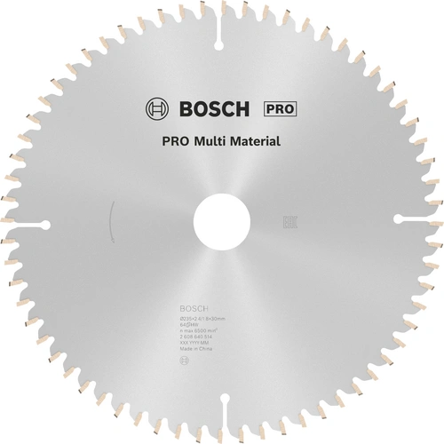 Bosch Accessories Multi Material 2608640514 Hartmetall Kreissägeblatt 235 x 30 x 2.4mm Zähneanzahl: 64 1St. Bosch Accessories Multi Material 2608640514 Hartmetall Kreissägeblatt 235 x 30 x 2.4mm Zähneanzahl: 64 1St.
