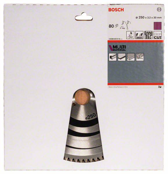 Bosch Accessories Multi Material 2608640516 Hartmetall Kreissägeblatt 250 x 30 x 3.2 mm Zähneanzahl: 80 1 St.
