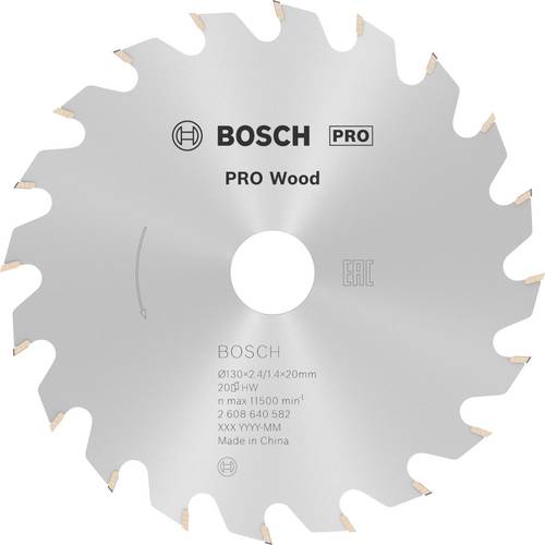 Bosch Accessories Optiline 2608640582 Hartmetall Kreissägeblatt 130 x 20 x 2.4 mm Zähneanzahl: 20 1