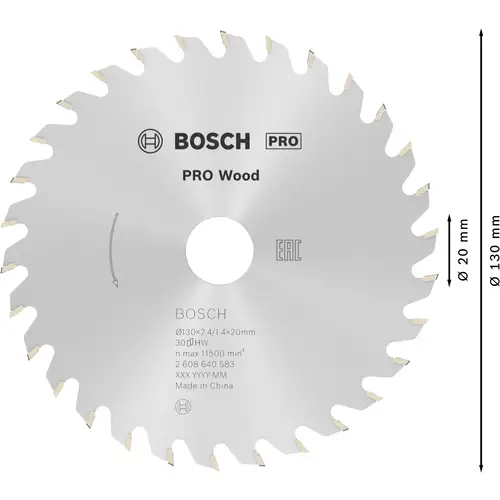 Bosch Accessories Optiline 2608640583 Hartmetall Kreissägeblatt 130 x 20 x 2.4mm Zähneanzahl: 30 1St. Bosch Accessories Optiline 2608640583 Hartmetall Kreissägeblatt 130 x 20 x 2.4mm Zähneanzahl: 30 1St.