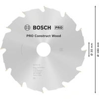 Bosch Accessories Construct Wood 2608640632 Hartmetall Kreissägeblatt 180 x 30 x 2.6mm Zähneanzahl: 12 1St. Bosch Accessories Construct Wood 2608640632 Hartmetall Kreissägeblatt 180 x 30 x 2.6mm Zähneanzahl: 12 1St.