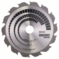 Bosch Accessories Construct Wood 2608640634 Hartmetall Kreissägeblatt 210 x 30 x 2.8mm Zähneanzahl: 14 1St. Bosch Accessories Construct Wood 2608640634 Hartmetall Kreissägeblatt 210 x 30 x 2.8mm Zähneanzahl: 14 1St.