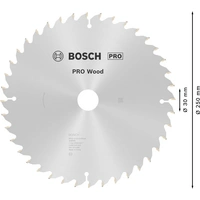Bosch Accessories Optiline 2608640643 Hartmetall Kreissägeblatt 250 x 30 x 3.2 mm Zähneanzahl: 40 1 St. Bosch Accessories Optiline 2608640643 Hartmetall Kreissägeblatt 250 x 30 x 3.2 mm Zähneanzahl: 40 1 St.