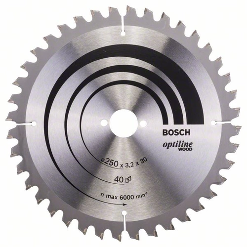 Bosch Accessories Optiline 2608640643 Hartmetall Kreissägeblatt 250 x 30 x 3.2 mm Zähneanzahl: 40 1 St. Bosch Accessories Optiline 2608640643 Hartmetall Kreissägeblatt 250 x 30 x 3.2 mm Zähneanzahl: 40 1 St.