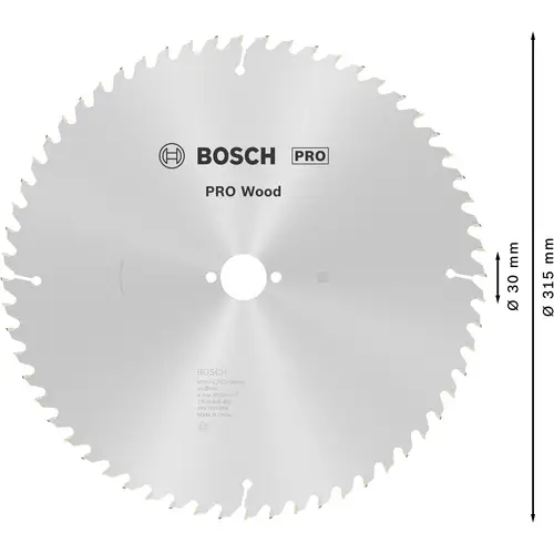 Bosch Accessories Optiline 2608640651 Hartmetall Kreissägeblatt 315 x 30 x 3.2 mm Zähneanzahl: 60 1 St. Bosch Accessories Optiline 2608640651 Hartmetall Kreissägeblatt 315 x 30 x 3.2 mm Zähneanzahl: 60 1 St.
