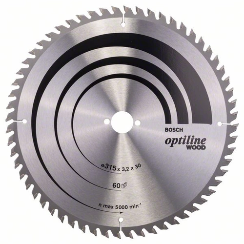 Bosch Accessories Optiline 2608640651 Hartmetall Kreissägeblatt 315 x 30 x 3.2 mm Zähneanzahl: 60 1 St. Bosch Accessories Optiline 2608640651 Hartmetall Kreissägeblatt 315 x 30 x 3.2 mm Zähneanzahl: 60 1 St.