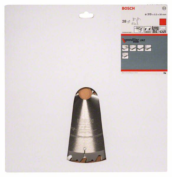 Bosch Accessories Standard for Wood Speed 2608640682 Hartmetall Kreissägeblatt 315 x 30 x 3.2mm Zähneanzahl: 28 1St.