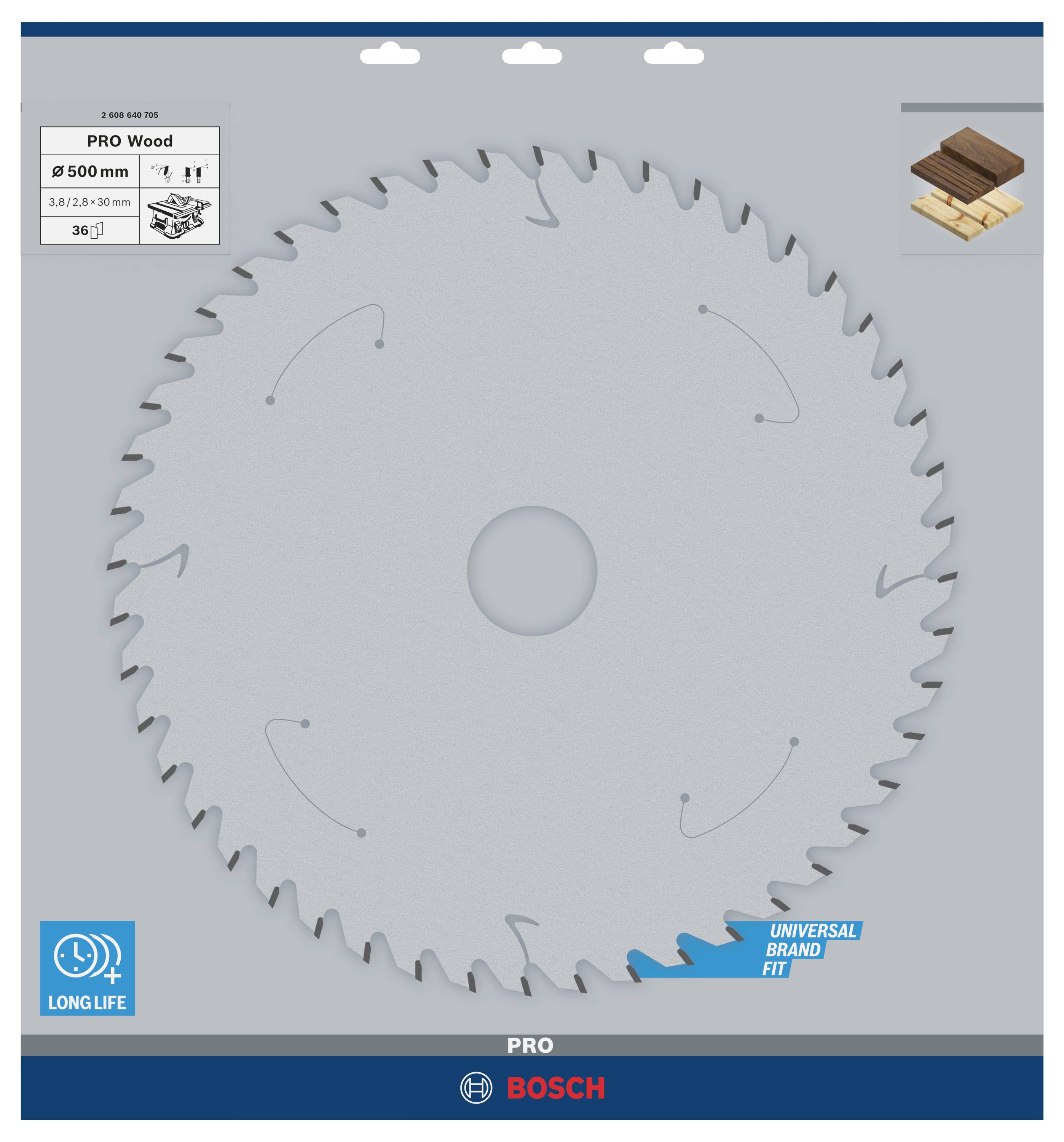 Bosch Accessories Construct Wood 2608640705 Hartmetall Kreissägeblatt 500 x 30 x 3.8 mm Zähneanzahl: 36 1 St.