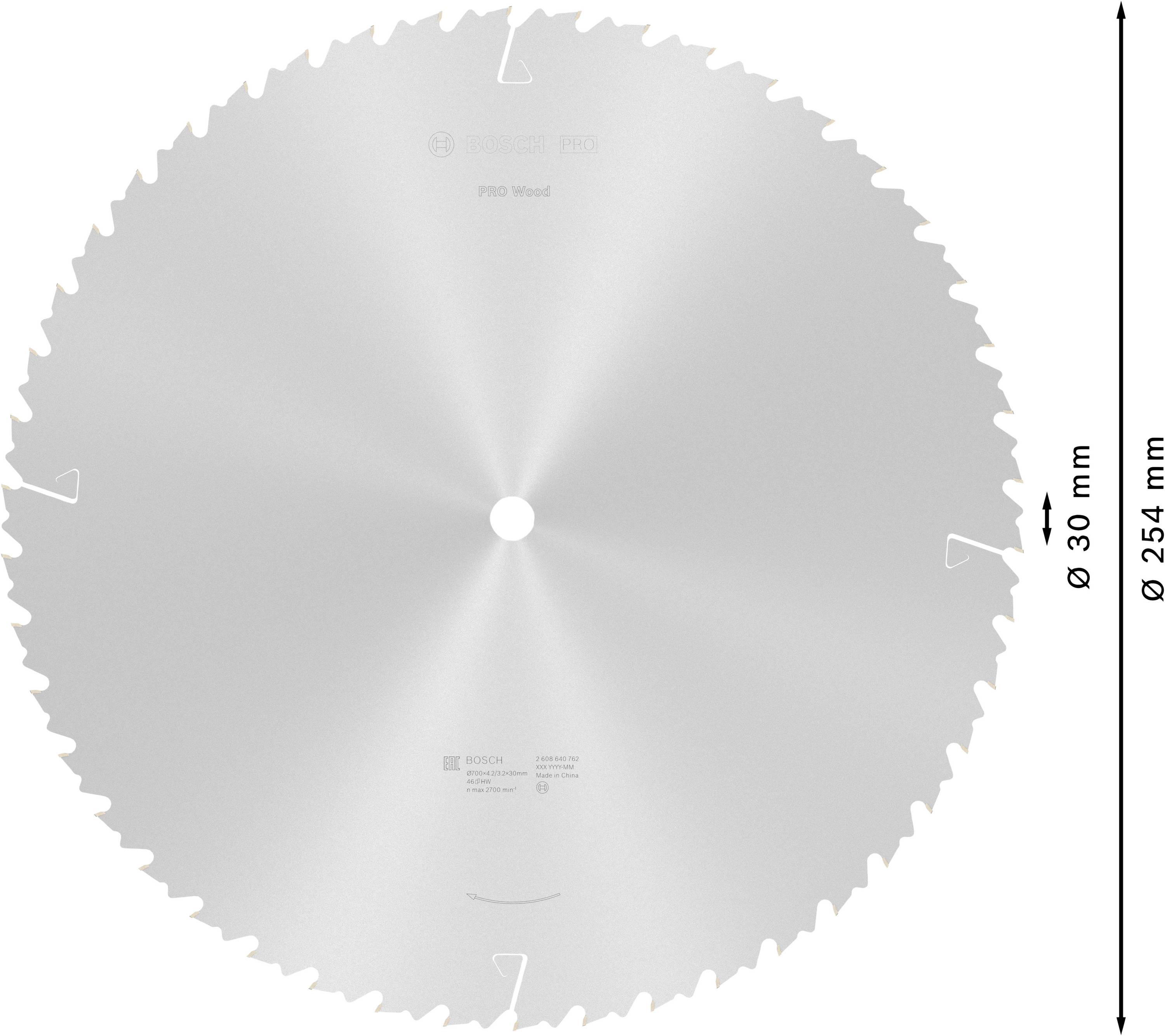 Bosch Accessories Construct Wood 2608640762 Hartmetall Kreissägeblatt 700 x 30 x 4.2mm Zähneanzahl: 46 1St.