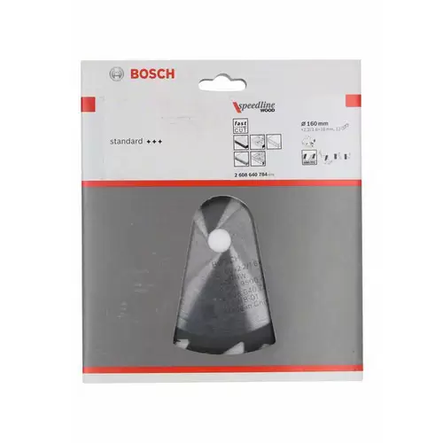 Bosch Accessories Standard for Wood Speed 2608640784 Hartmetall Kreissägeblatt 160 x 16 x 2.2 mm Zä Bosch Accessories Standard for Wood Speed 2608640784 Hartmetall Kreissägeblatt 160 x 16 x 2.2 mm Zä