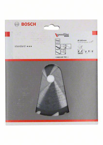 Bosch Accessories Standard for Wood Speed 2608640784 Hartmetall Kreissägeblatt 160 x 16 x 2.2 mm Zähneanzahl: 12 1 St.
