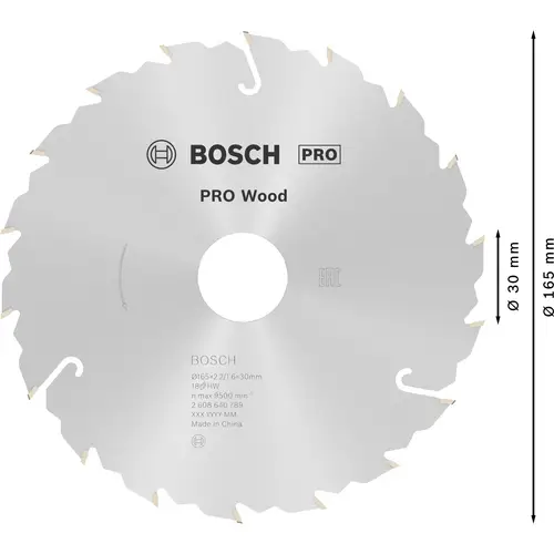 Bosch Accessories Standard for Wood Speed 2608640789 Hartmetall Kreissägeblatt 165 x 30 x 2.4mm Zähneanzahl: 18 1St. Bosch Accessories Standard for Wood Speed 2608640789 Hartmetall Kreissägeblatt 165 x 30 x 2.4mm Zähneanzahl: 18 1St.