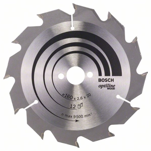 Bosch Accessories Optiline Wood 2608641173 Hartmetall Kreissägeblatt 160 x 20 x 2.6mm Zähneanzahl: 12 1St. Bosch Accessories Optiline Wood 2608641173 Hartmetall Kreissägeblatt 160 x 20 x 2.6mm Zähneanzahl: 12 1St.