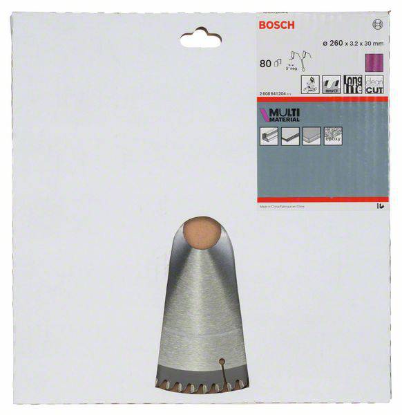Bosch Accessories Multi Material 2608641204 Hartmetall Kreissägeblatt 260 x 30 x 3.2mm Zähneanzahl: 80 1St.
